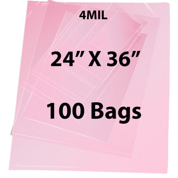 Pink Anti Static Bags 4 mil 24" X 36" 100 Bags